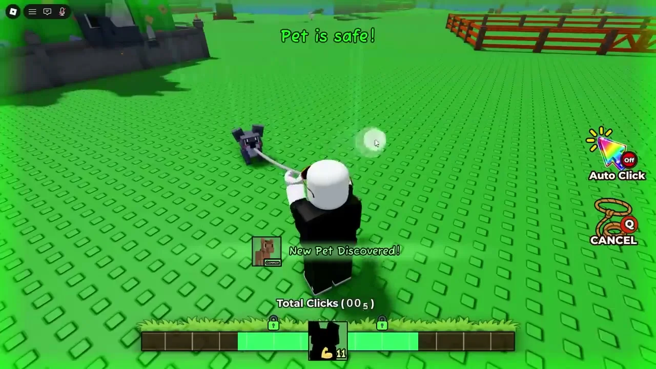 Catching a pet in Catch And Tame with the lasso minigame