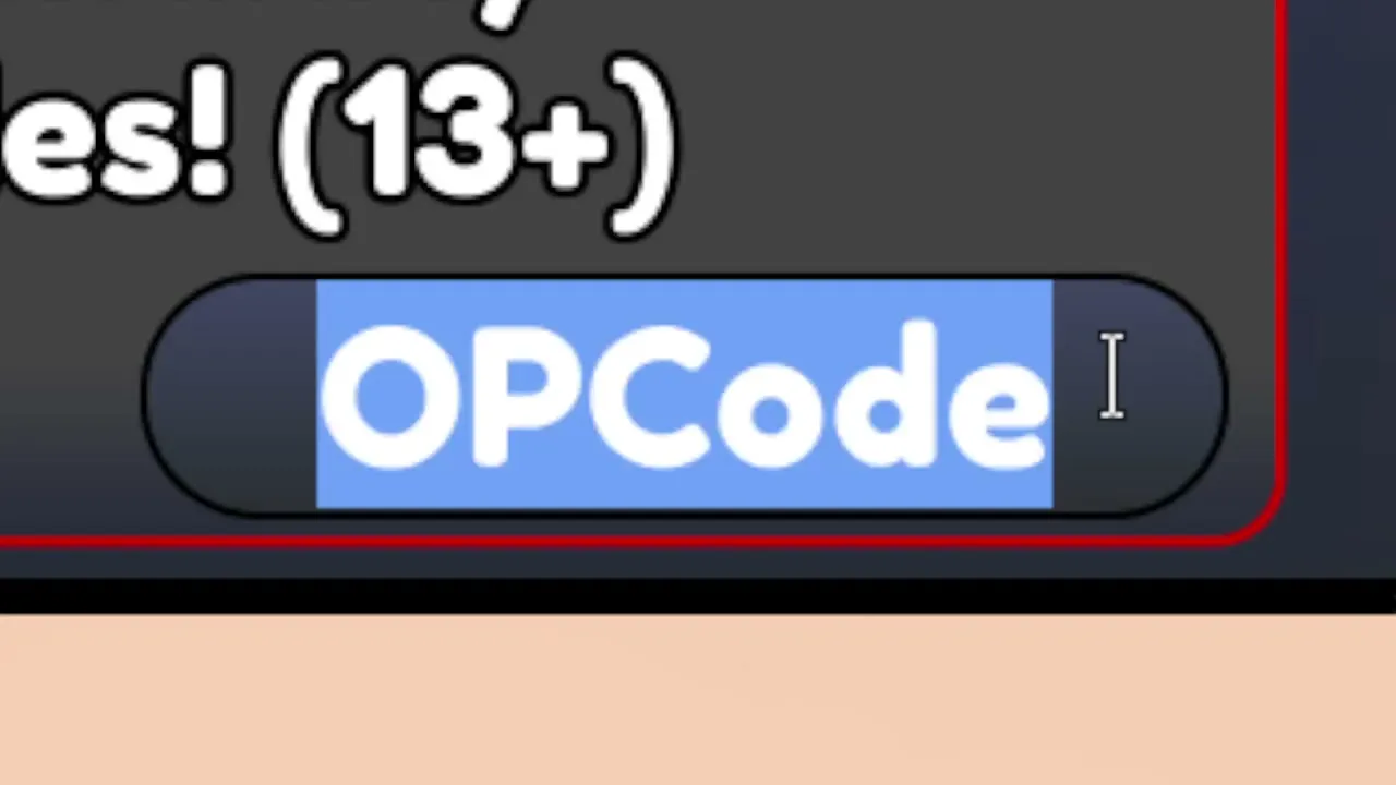 Royal Hatchers code redemption screen showing OPCode entered in the shop