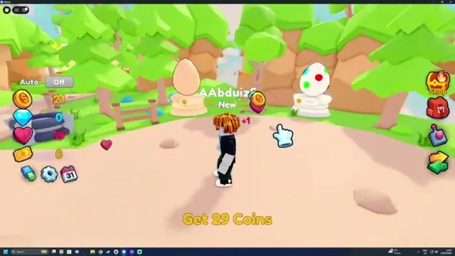 Royal Hatchers starter area with egg pedestals and coin counter