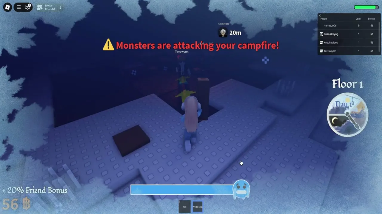 Survive the Cold monster attack warning at night