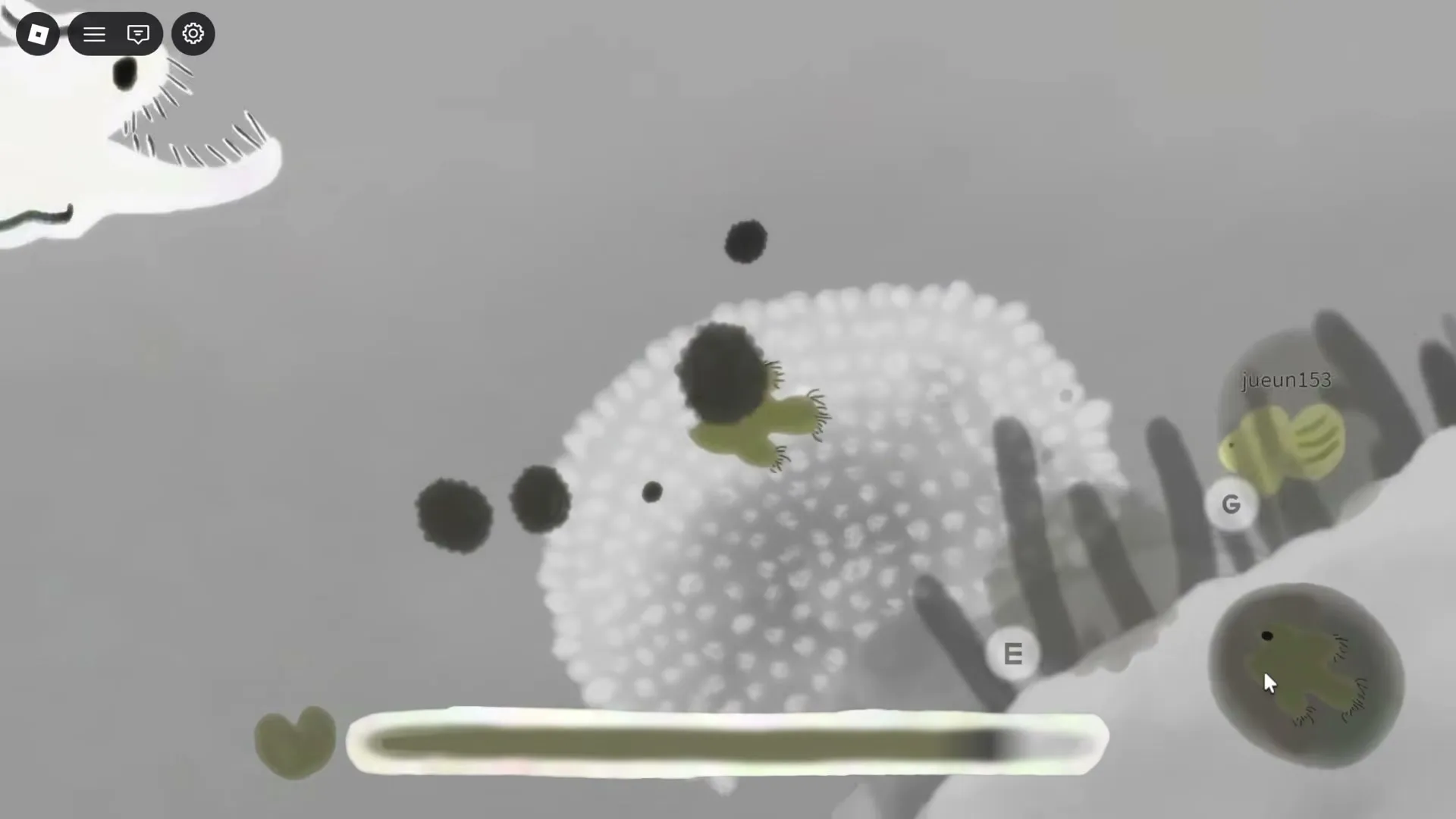 Encountering a pufferfish while swimming with other players