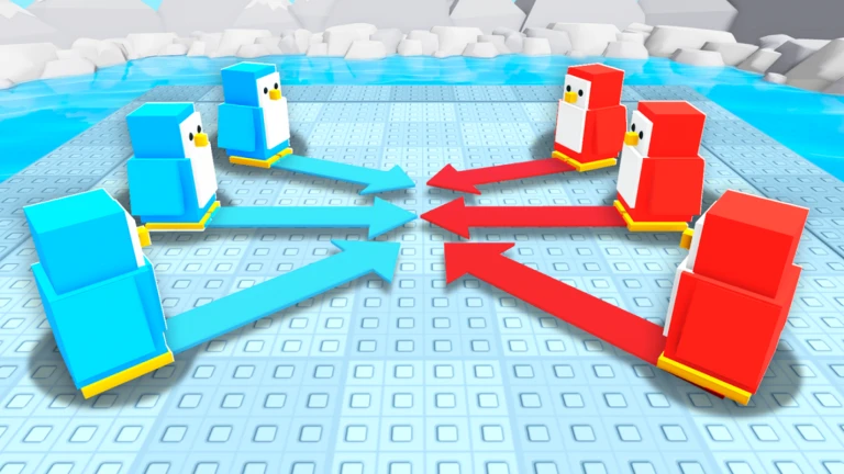 Knockout Roblox - penguins fighting on ice platform