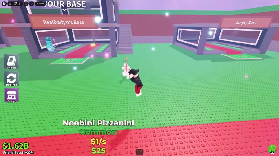 Steal a Brainrot gameplay: player movement and chase timing near base lanes