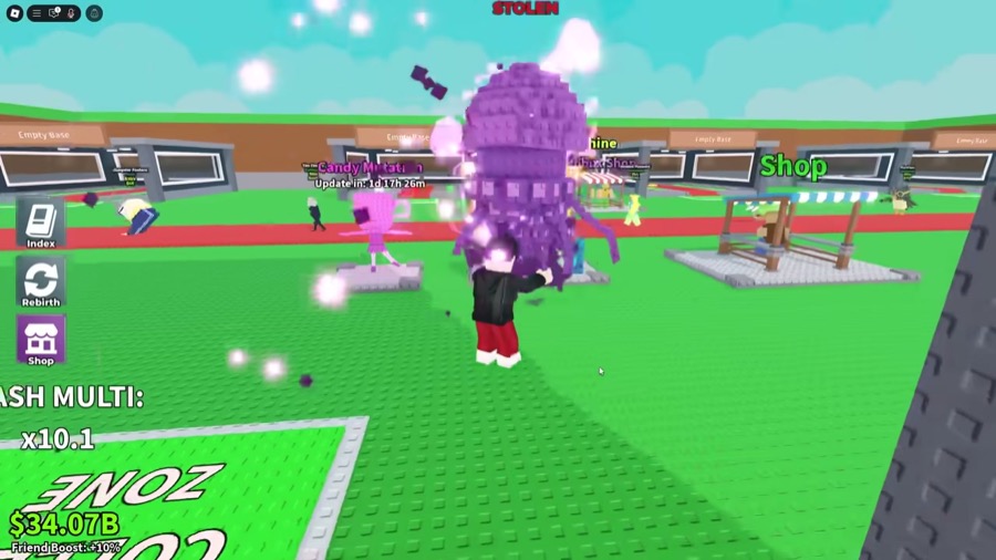 Steal a Brainrot gameplay: trap placement setup behind a base route